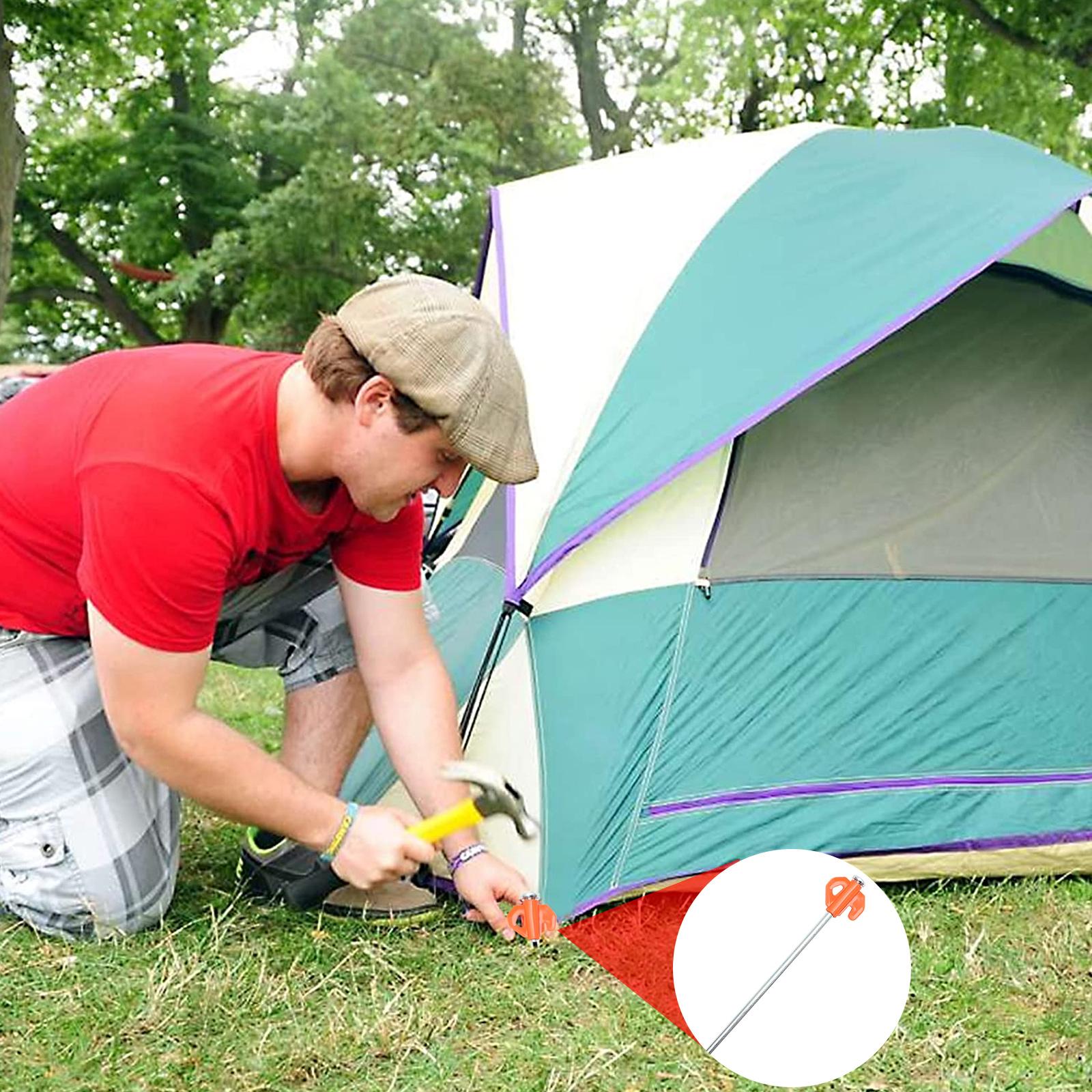 Cheap Goat Tents 21cm Portable Tent Pegs Iron Pipe Material Garden Stakes Heavy Camping Duty Tent Hammock Accessories Ground Nail Cord N3T7   